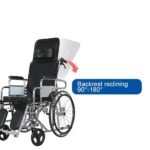 كرسي متحرك مقاس 18 إنش - ظهر عالي - رافعة أرجل - قاعدة حمام - الصورة 6