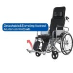 كرسي متحرك مقاس 18 إنش - ظهر عالي - رافعة أرجل - قاعدة حمام - الصورة 2