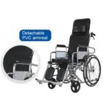 كرسي متحرك مقاس 18 إنش - ظهر عالي - رافعة أرجل - قاعدة حمام - الصورة 3